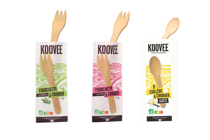 Coffret Nomade 6 Couverts : 2 Fourchettes Nature 2 Fourchettes Herbes de Provence 2 Cuillères Saveur Vanille - Bio